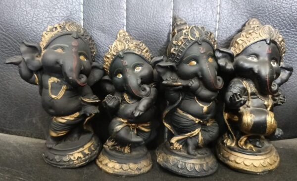 Black Ganesha Set Of 4