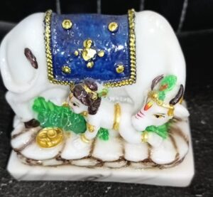 Cow Feeding Krishna Statue