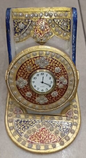 Marble Pen Stand Holder With Clock