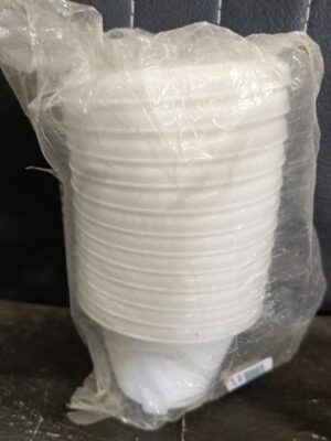 Flat White Flower Pot